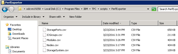 exportPerformanceData ClassSVC Export Output